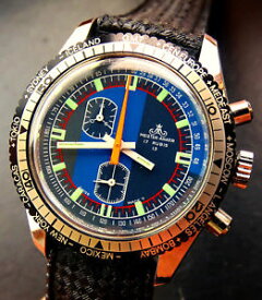 【送料無料】meister anker gmt swiss made vintage divers herren chronograph ungetragen 1975