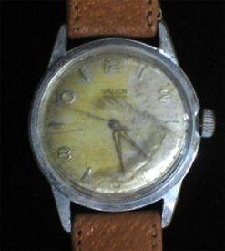 【送料無料】vintage gruen precision manual watch swiss made winding genuine pigskin 18r