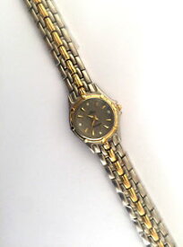【送料無料】geneva elegant quartz womens wrist watch runs battery two tone nos