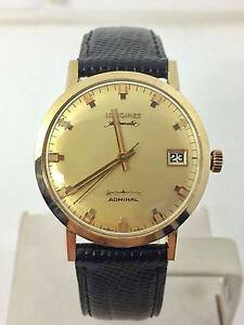 yzsolid 14k longines admiral 5 star automatic watch 1960s cal 505* exlnt* serviced