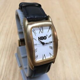 【送料無料】vintage hbo men ultra curved barrel gold tone analog quartz watch hour~ batte