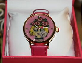 【送料無料】nib betsey johnson rose emoji bubblegum art motif lenticular leather strap watch