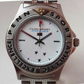 【送料無料】gents stainless steel penn sport quartz 50m bracelet watch working
