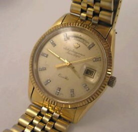 【送料無料】mens large jules jurgensen quartz wrist watch 35 mm without crown daydate