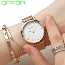 【送料無料】sanda wrist watch for women luxury quartz wrist watches ladies stainless steel b