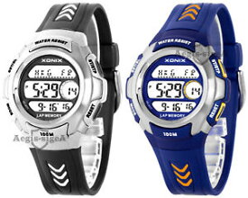 【送料無料】digital xonix watch, for men and boys, quartz, world time, waterproof