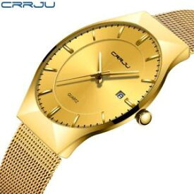 【送料無料】luxury brand men watch quartz wristwatch stainless steel mesh