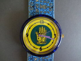 【送料無料】crazy time grosse montre bracelet femme fille jaune bleu symbole main big watch