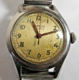 【送料無料】vintage mens starina swiss military winding 17 jewels 8ol watch run