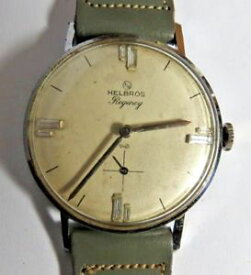 【送料無料】vintage 1961 swiss mens helbros regency winding 551 thin body wristwatch run