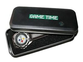 【送料無料】adult game time pittsburgh steelers quartz analog watch w brown strap
