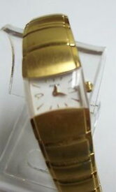 【送料無料】scarce vintage womans chinked brushed goldtone watch pulsar