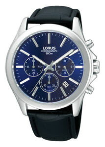 yzlorus gents chronograph leather strap watch rt389ax9lnp