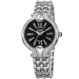 【送料無料】womens burgi bur163ssbk swarovski crystal bezel mother of pearl bracelet watch