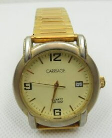 【送料無料】vintage ladies men gold tone carriage by timex quartz watch wristwatch
