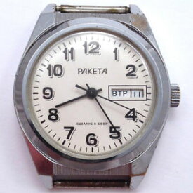 【送料無料】vintage soviet raketa windup watch dayamp;date ussr 1980s, cal2628 *us seller* 671