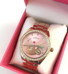 yzbetsey johnson slowering it down sloth bear rose gold bracelet watch bj00685 nwt