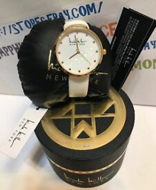 【送料無料】nicole miller york womens white leather 35mm watch ny50246001 brand