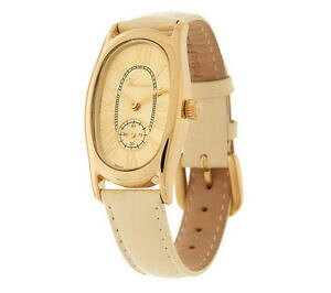yzveronese 18k clad oval case pebble strap watch