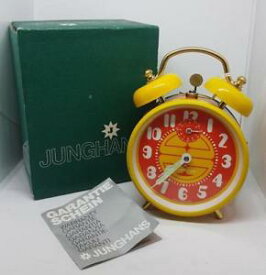 【送料無料】nos junghans retro orange and yellow alarm trendy box and papers circa 1970s