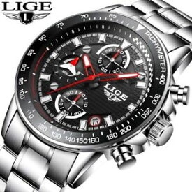 【送料無料】lige mens luxury full steel quartz watches men military waterproof wrist watch1