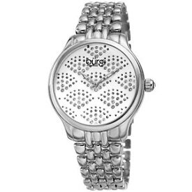【送料無料】womens burgi bur205ss swarovski crystal silver stainless steel bracelet watch