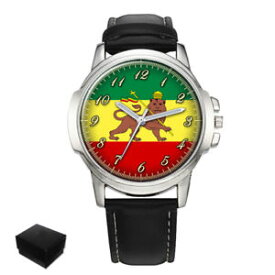 【送料無料】rastafari lion flag rasta mens wrist watch engraving