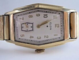 【送料無料】vintage 10k gold filled elgin 15 jewel mens wristwatch runs