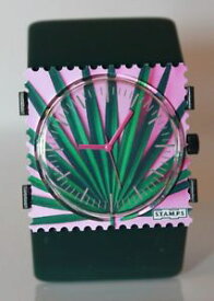 【送料無料】stamps uhr sharp leaves 105125 stamps zifferblatt belta classic grn
