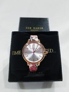 �y���������z ted baker london womens rose goldtone ruth watch floral leather te50641001