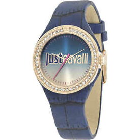 【送料無料】just cavalli,orologio donna,r7251201503,just shade,37 mm,cinturino pelle blu