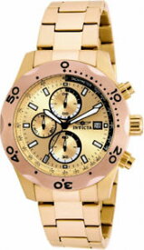 【送料無料】invicta specialty 17753 mens round gold tone chronograph date analog watch