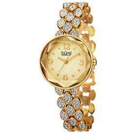 【送料無料】 womens burgi bur124yg quartz swarovski crystals goldtone bracelet watch