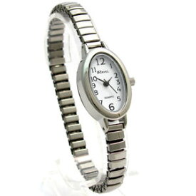 【送料無料】ravel ladies easy read oval quartz watch expanding bracelet sil 02 r0201022