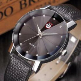 【送料無料】men luxury stainless steel quartz military sport leather analog date wrist watch