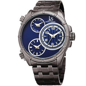 【送料無料】mens joshua amp; sons jx128gnbu triple time zone stainless steel bracelet watch