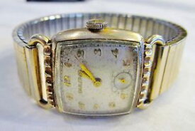 【送料無料】genuine 1950 art deco mens bulova 10bc director 15j wrist watch 10k rolled gold