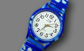【送料無料】ds orologio polso bracciale ragazzo ragazza moda elastico fantasia fiori blu lac