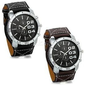 【送料無料】mens army military leather strap quartz decoration analog wrist watch watches