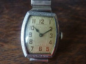 【送料無料】vintage 1920s art deco ingraham mens wrist watch usa