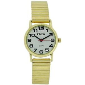 【送料無料】ravel ladies gold stainless steel soft expanding bracelet strap watch r0208012