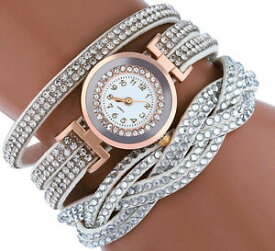 【送料無料】uk elegant womens crystals rose gold white quartz dress fashion watch felt strap