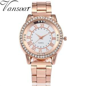 �y���������zvansvar rose gold watch luxury women dress rhinestone quartz watch casual wo