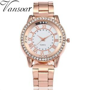 �y���������zvansvar rose gold watch luxury women dress rhinestone quartz watch casual wo