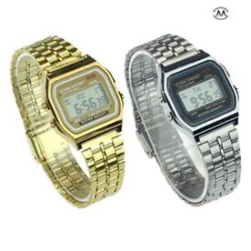 【送料無料】vintage womens men stainless steel digital alarm stopwatch wrist watch mens watc