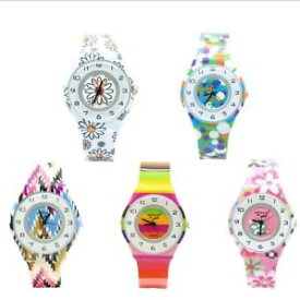 【送料無料】mini flowers analog women waterproof watch children wristwatches silicone strap