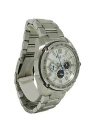【送料無料】elgin 1863 521051 mens round analog brushed silver tone chronograph date watch