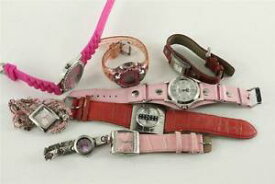 【送料無料】vintage watch lot costume jewelry ladies dress pink amp; red quartz watches