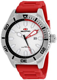 【送料無料】seapro mens brigade quartz 100m stainless steelred silicone watch sp1314
