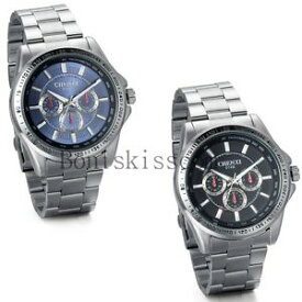 【送料無料】classic business mens luxury sport stainless steel analog quartz wrist watch